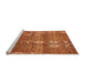 Sideview of Machine Washable Abstract Orange Modern Area Rugs, wshabs512org