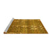 Sideview of Machine Washable Abstract Yellow Modern Rug, wshabs512yw