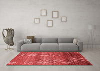 Machine Washable Abstract Red Modern Rug, wshabs512red