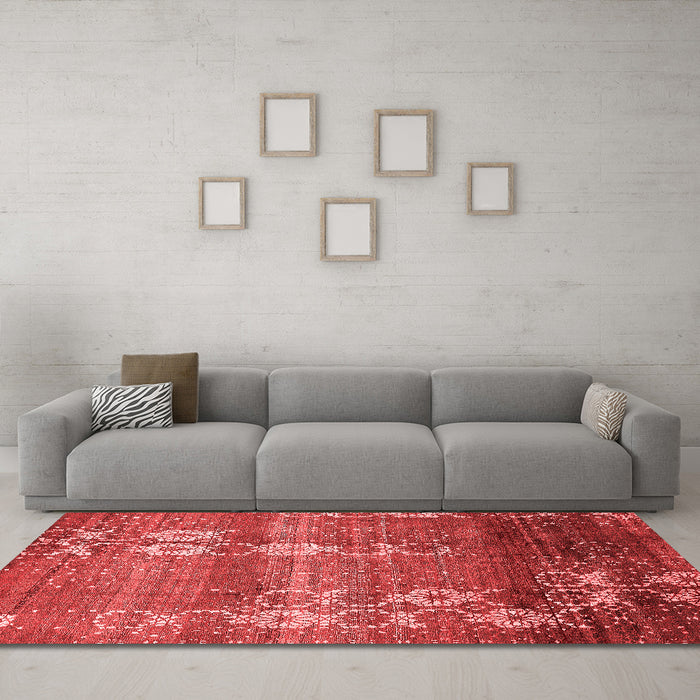 Modern Red Washable Rugs