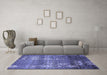 Machine Washable Abstract Blue Modern Rug in a Living Room, wshabs512blu