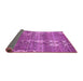 Sideview of Abstract Purple Modern Rug, abs512pur