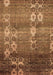 Machine Washable Abstract Brown Modern Rug, wshabs512brn