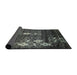 Sideview of Abstract Dark Sea Green Modern Rug, abs513