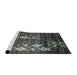 Sideview of Machine Washable Abstract Dark Sea Green Rug, wshabs513