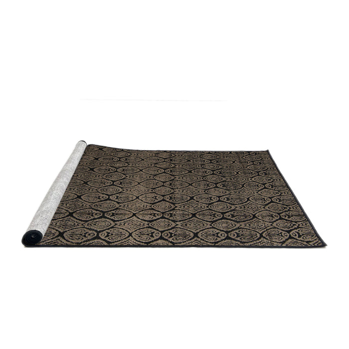 Sideview of Machine Washable Abstract Brown Rug, wshabs5130