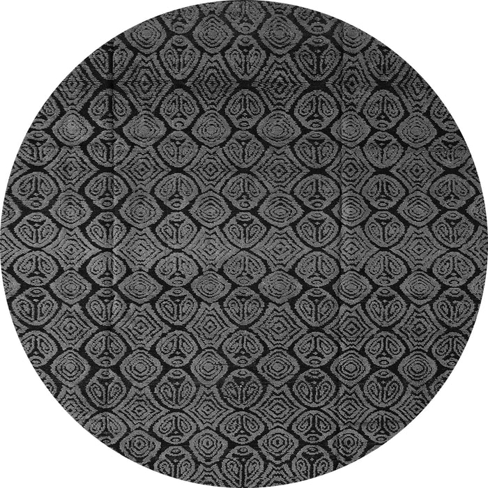 Round Machine Washable Abstract Gray Modern Rug, wshabs5130gry