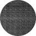 Round Machine Washable Abstract Gray Modern Rug, wshabs5130gry