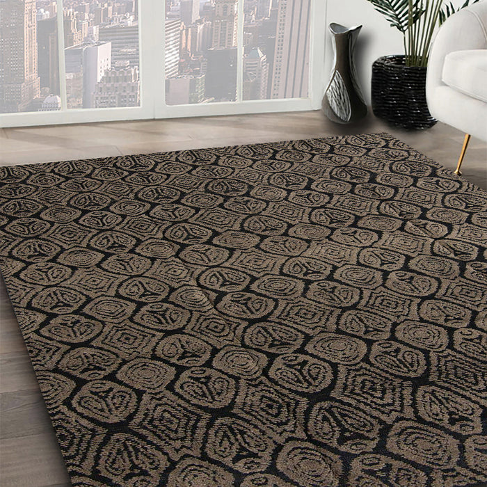 Machine Washable Abstract Brown Rug in a Family Room, wshabs5130
