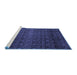 Sideview of Machine Washable Abstract Blue Modern Rug, wshabs5130blu