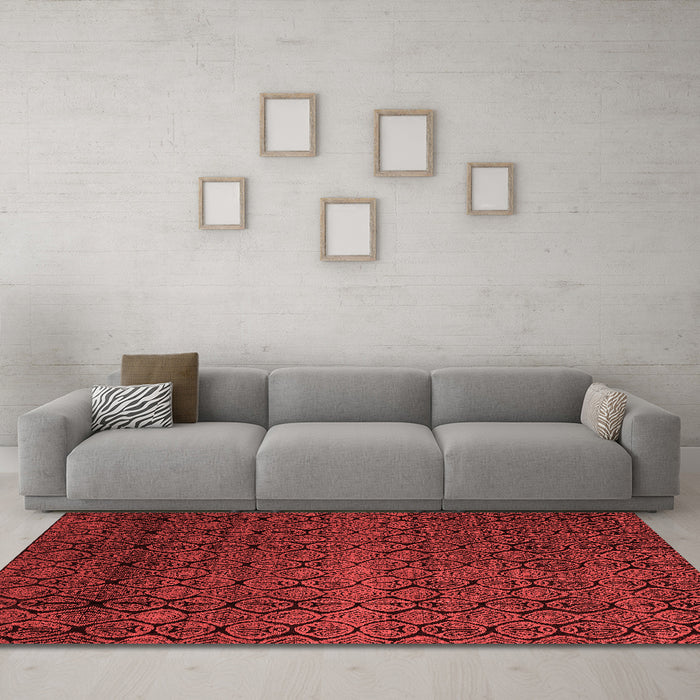 Modern Red Washable Rugs