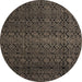 Round Abstract Brown Modern Rug, abs5130