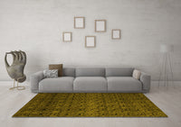 Machine Washable Abstract Yellow Modern Rug, wshabs5130yw