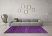 Machine Washable Abstract Purple Modern Area Rugs in a Living Room, wshabs5130pur