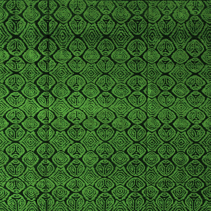 Square Machine Washable Abstract Green Modern Area Rugs, wshabs5130grn