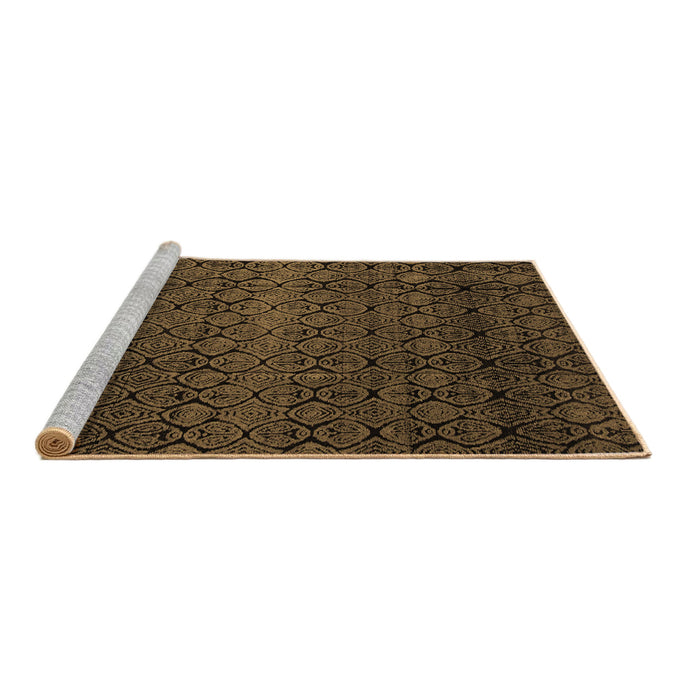 Sideview of Machine Washable Abstract Brown Modern Rug, wshabs5130brn