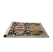 Sideview of Machine Washable Abstract Coffee Brown Rug, wshabs5131