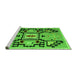 Sideview of Machine Washable Abstract Green Modern Area Rugs, wshabs5131grn