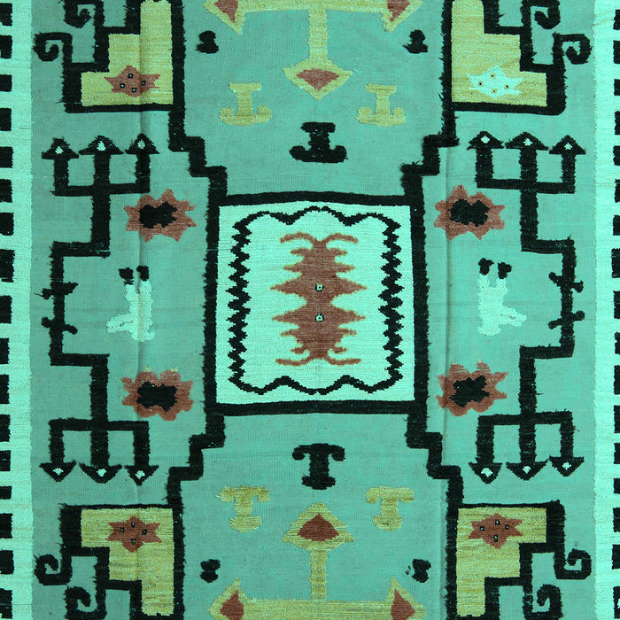 Machine Washable Abstract Turquoise Modern Area Rugs, wshabs5131turq