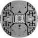 Round Abstract Gray Modern Rug, abs5131gry