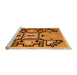 Sideview of Machine Washable Abstract Orange Modern Area Rugs, wshabs5131org