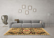 Machine Washable Abstract Brown Modern Rug in a Living Room,, wshabs5131brn