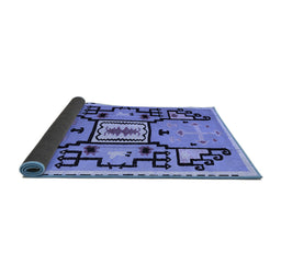 Sideview of Abstract Blue Modern Rug, abs5131blu