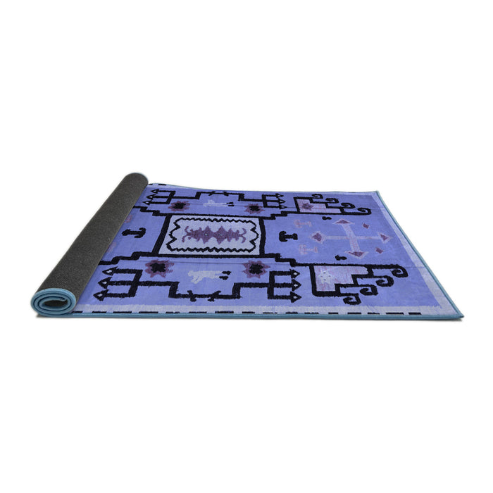 Sideview of Abstract Blue Modern Rug, abs5131blu