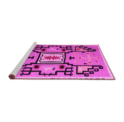 Sideview of Machine Washable Abstract Pink Modern Rug, wshabs5131pnk