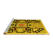 Sideview of Machine Washable Abstract Yellow Modern Rug, wshabs5131yw