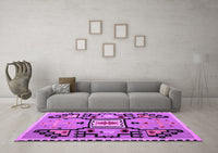 Machine Washable Abstract Purple Modern Rug, wshabs5131pur