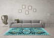 Machine Washable Abstract Light Blue Modern Rug in a Living Room, wshabs5131lblu