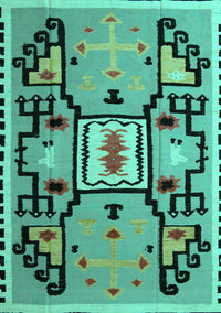 Abstract Turquoise Modern Rug, abs5131turq