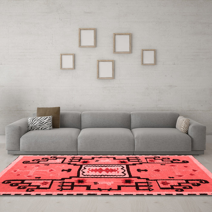 Modern Red Washable Rugs