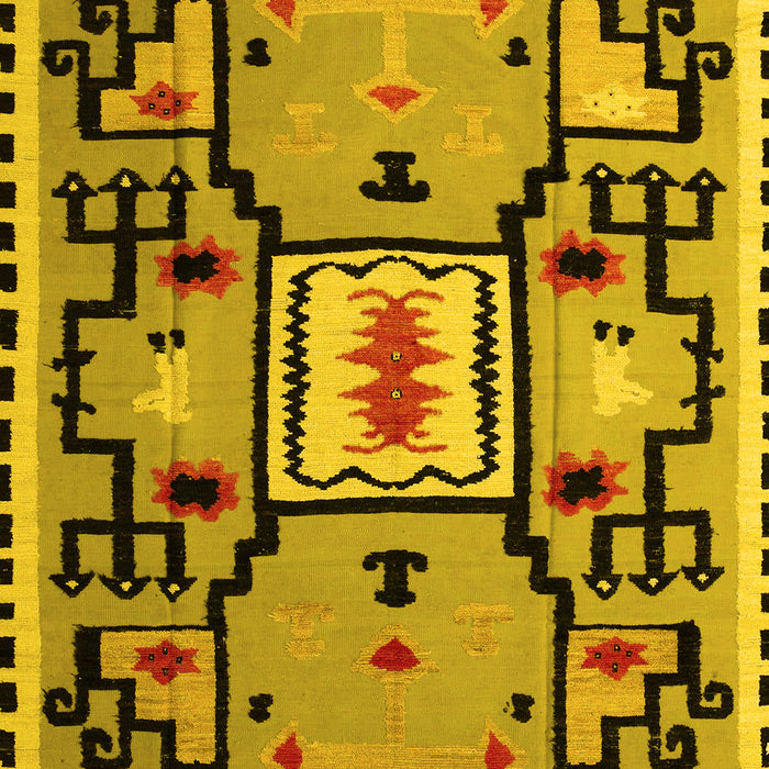 Machine Washable Abstract Yellow Modern Rug, wshabs5131yw