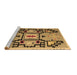 Sideview of Machine Washable Abstract Brown Modern Rug, wshabs5131brn