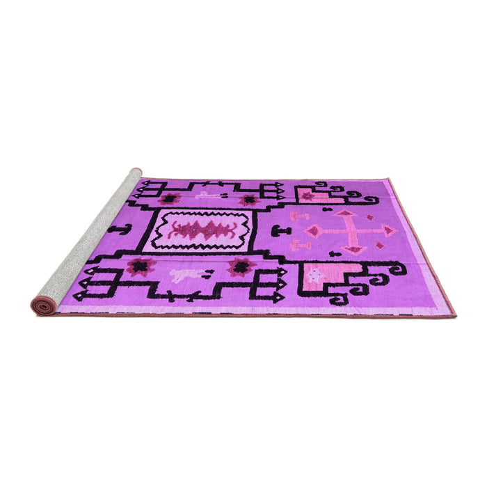 Sideview of Machine Washable Abstract Purple Modern Area Rugs, wshabs5131pur
