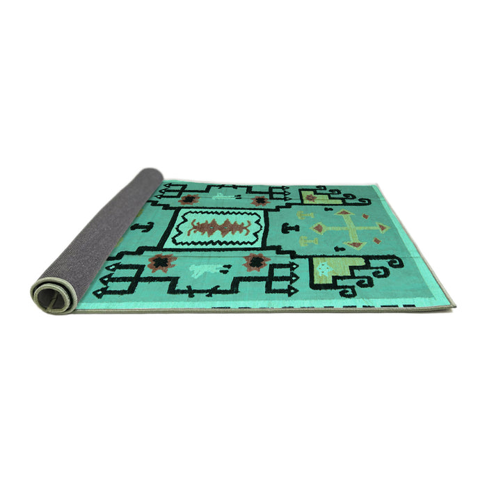 Sideview of Abstract Turquoise Modern Rug, abs5131turq
