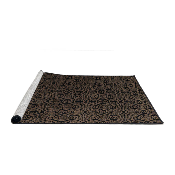 Sideview of Machine Washable Abstract Coffee Brown Rug, wshabs5132