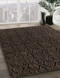 Abstract Coffee Brown Modern Rug, abs5132