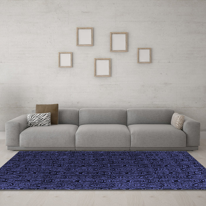 Machine Washable Abstract Blue Modern Rug in a Living Room, wshabs5132blu