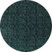 Round Machine Washable Abstract Light Blue Modern Rug, wshabs5132lblu