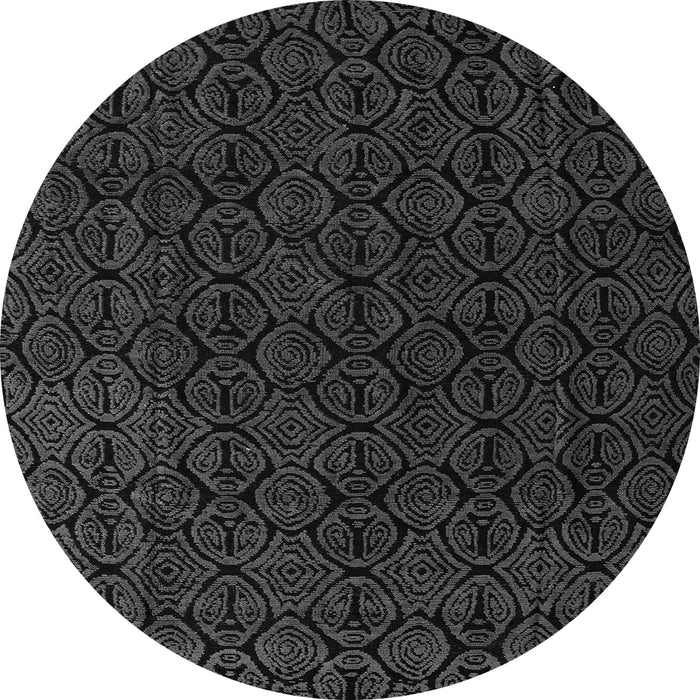 Round Machine Washable Abstract Gray Modern Rug, wshabs5132gry