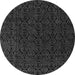 Round Machine Washable Abstract Gray Modern Rug, wshabs5132gry