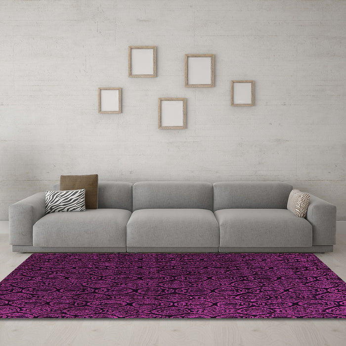 Machine Washable Abstract Pink Modern Rug in a Living Room, wshabs5132pnk