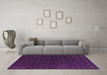 Machine Washable Abstract Purple Modern Area Rugs in a Living Room, wshabs5132pur