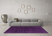 Machine Washable Abstract Purple Modern Rug, wshabs5132pur