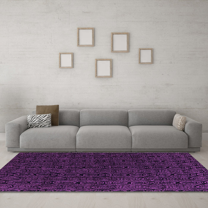 Machine Washable Abstract Purple Modern Area Rugs in a Living Room, wshabs5132pur