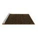 Sideview of Machine Washable Abstract Brown Modern Rug, wshabs5132brn