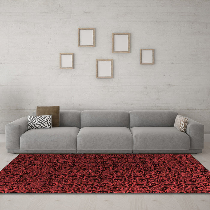 Modern Red Washable Rugs